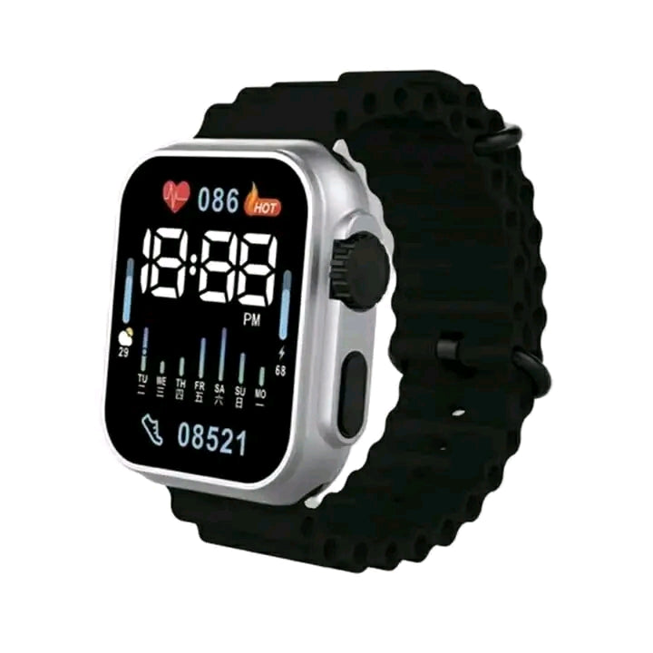 Premium Digital LED Sports Watch - Ultra Series Design with Comfortable Ocean Silicone Strap & Large Luminous Display (Men & Boys)