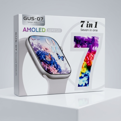 GUS-07 Series 11 AMOLED Smartwatch 7-in-1 Combo - Vivid Display with 7 Premium Straps, Bluetooth Calling & Full Health Tracker Set