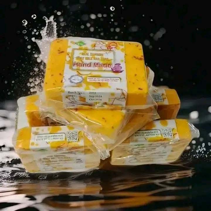 Pipasa Real Saffron Goat Milk Soap - 100% Original Handmade Organic Whitening Soap (BCSIR Approved)