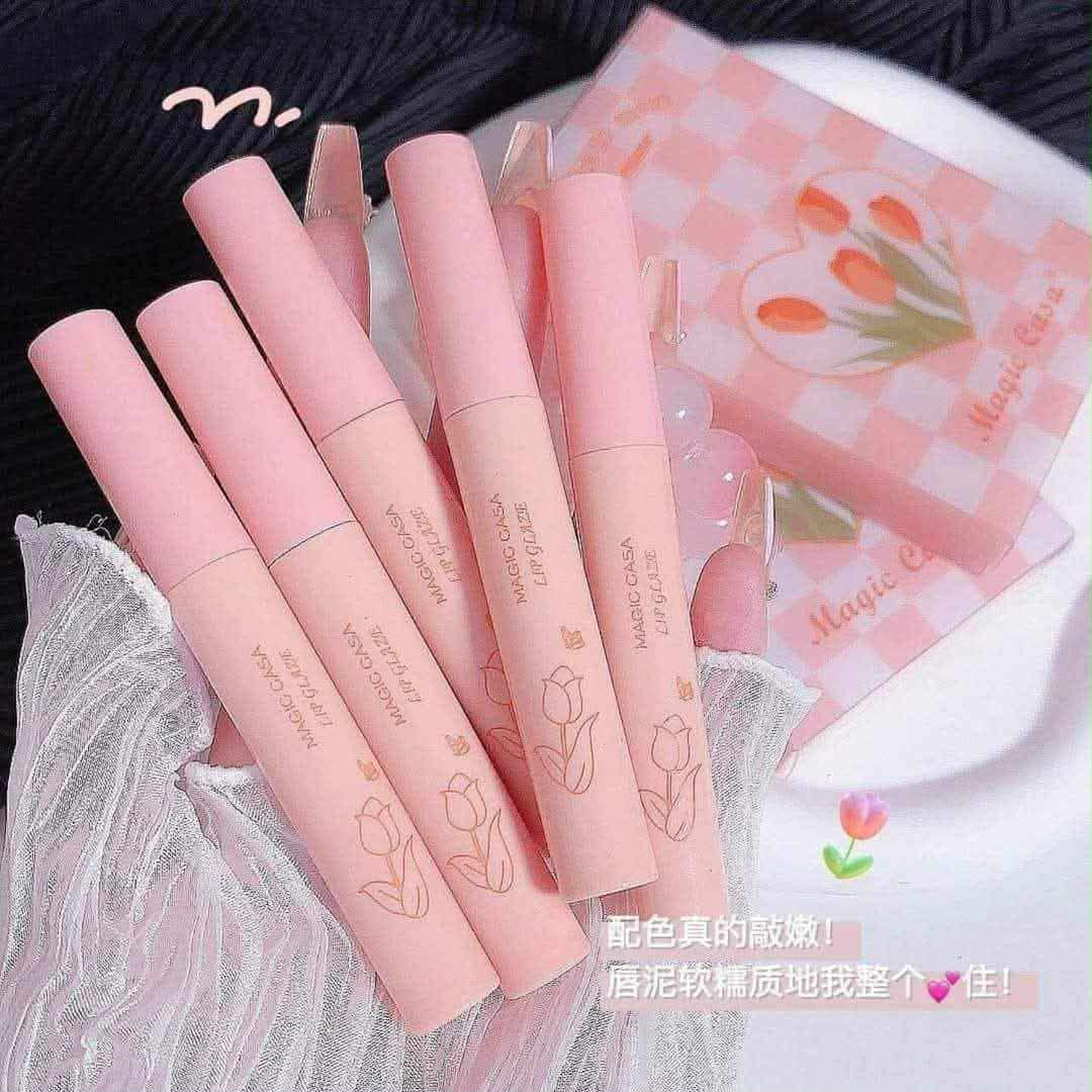 Magic Casa 5-Piece Velvet Matte Lip Glaze Set - Waterproof & Long-Lasting Student Budget Lipstick Kit