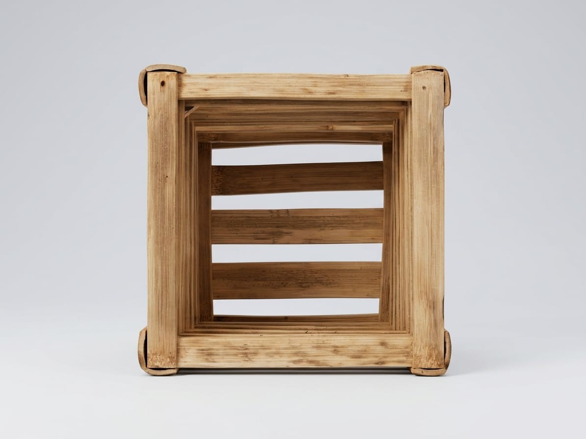 Handmade Eco-Friendly Bamboo Square Storage Box - Multipurpose Home Organizer, Desktop Crate & Plant Pot Holder
