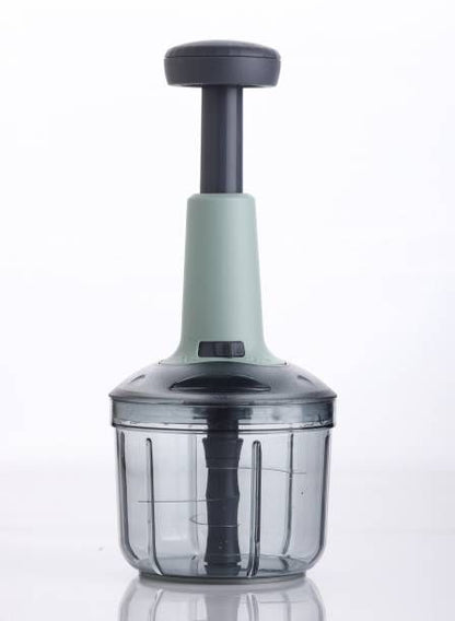 2 in 1 Manual Push Vegetable Chopper & Blender | Stainless Steel Kitchen Cutter | Easy Food Processor for Home Use