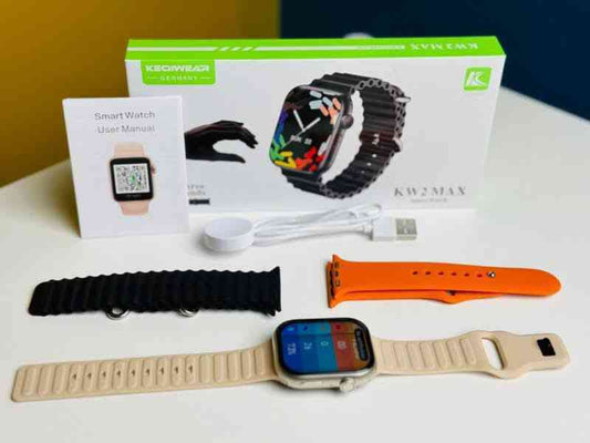 KW 27 MAX AMOLED Smartwatch - Vivid Display with 5 Premium Free Straps, Bluetooth Calling & Full Health Tracker Set