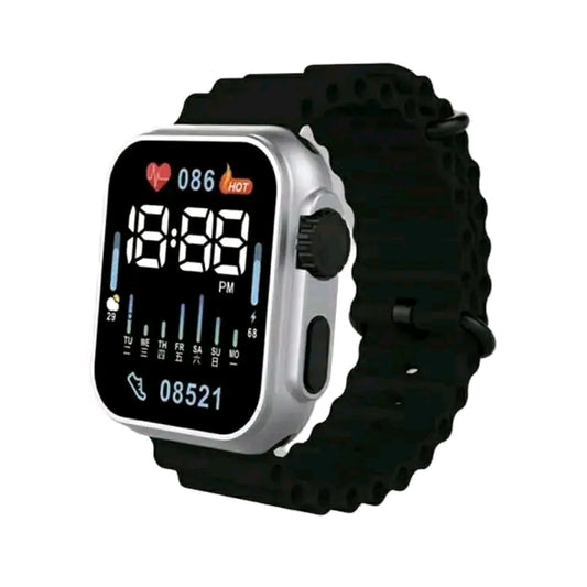 Premium Digital LED Sports Watch - Ultra Series Design with Comfortable Ocean Silicone Strap & Large Luminous Display (Men & Boys)