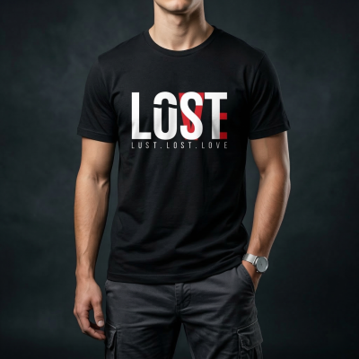 "LOST / LUST.LOST.LOVE" Graphic T-Shirt for Men - Premium 100% Cotton Lightweight Streetwear Tee (150 GSM)