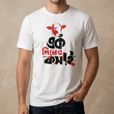 Ek Diner Koshai" Funny Eid T-Shirt - Premium China PP Jersey Fabric Microfiber T-Shirt for Men (Quick Dry & Comfortable)
