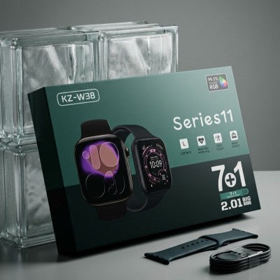 KZ-W38 Series 11 Smartwatch 7+1 Mega Combo - 2.01" HD RGB Display with 7 Premium Interchangeable Straps & Bluetooth Calling