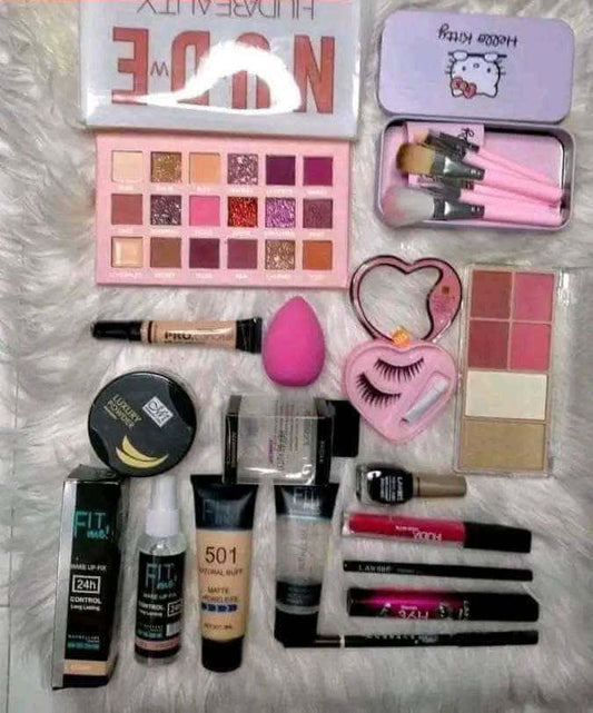 15-Piece Ultimate Professional Makeup Combo Set - Complete Beauty Kit for a Flawless Look
