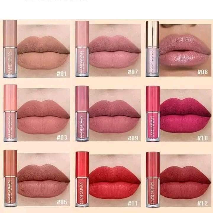 Handaiyan 12-Piece Liquid Matte Lipstick Set - Waterproof & Velvet Smooth Long-Lasting Lip Colors