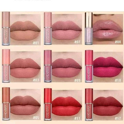 Handaiyan 12-Piece Liquid Matte Lipstick Set - Waterproof & Velvet Smooth Long-Lasting Lip Colors