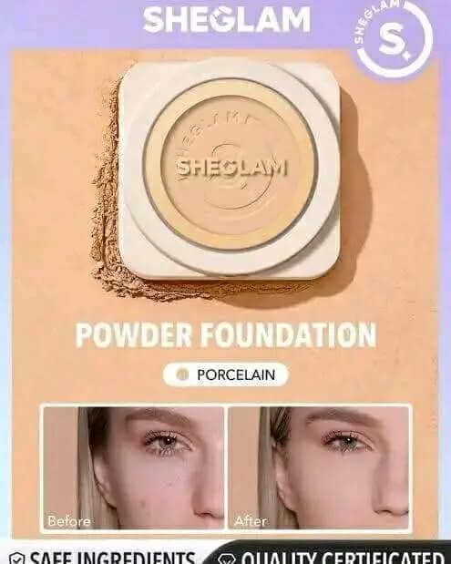 SHEGLAM Skin-Focus High Coverage Compact Powder - Long-Lasting & Lightweight Matte Finish