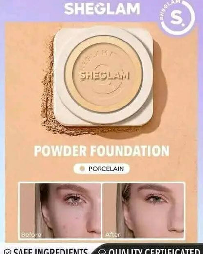 SHEGLAM Skin-Focus High Coverage Compact Powder - Long-Lasting & Lightweight Matte Finish