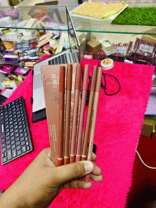 Beauty Glazed 6-Piece 2-in-1 Matte Lip Liner & Lipstick Set - Long Lasting & Smooth Finish