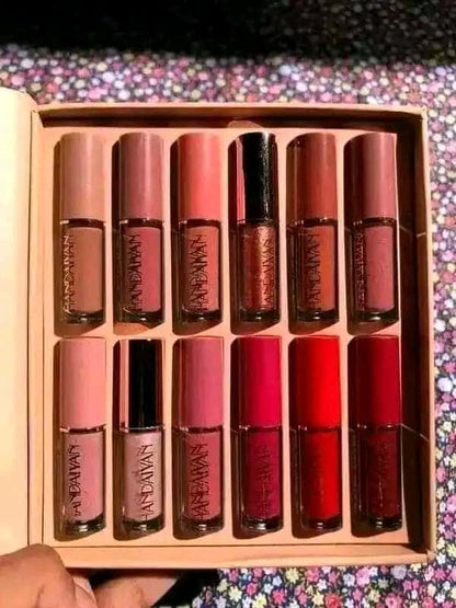 Handaiyan 12-Piece Liquid Matte Lipstick Set - Waterproof & Velvet Smooth Long-Lasting Lip Colors