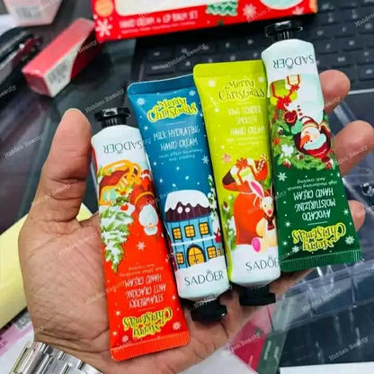 SADOER Merry Christmas 8-Piece Hand & Lip Balm Gift Set - Hydrating Hand Cream & Moisturizing Lip Balm Kit