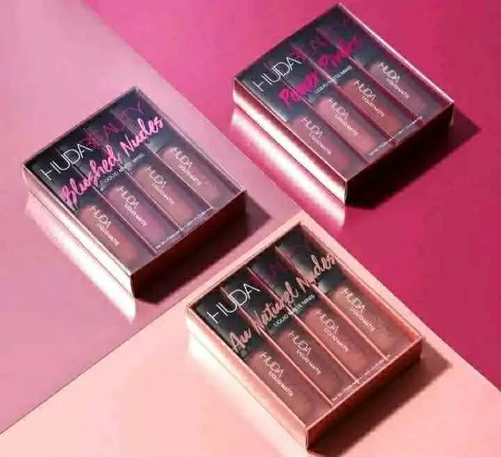 Huda Beauty Liquid Matte Mini Lipstick Set - 4 Premium Color Editions (Waterproof & Long-Lasting)