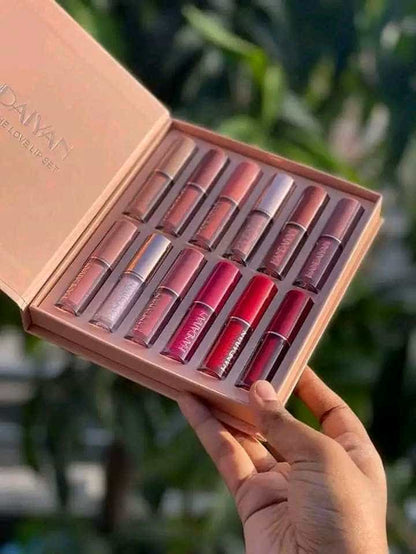 Handaiyan 12-Piece Liquid Matte Lipstick Set - Waterproof & Velvet Smooth Long-Lasting Lip Colors