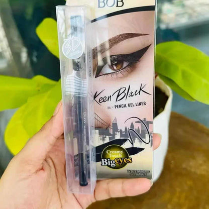 BOB 3-in-1 Waterproof Eye Makeup Set - Intense Black Kajal, Eyeliner & Mascara Trio