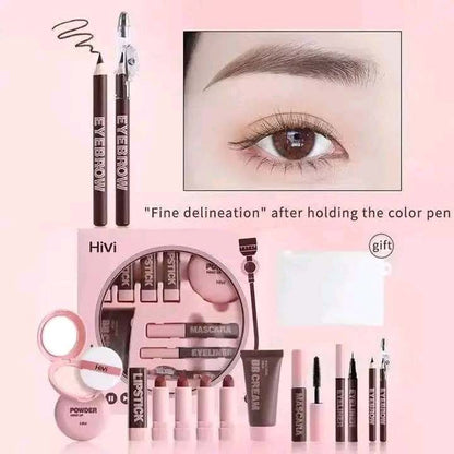 Hivi 9-in-1 Professional Makeup Set - Complete Full Face Beauty Kit (Waterproof & Long-Lasting)