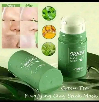 VEZE Green Tea Purifying Clay Stick Mask - Deep Pore Cleansing & Acne Control for Glowing Skin