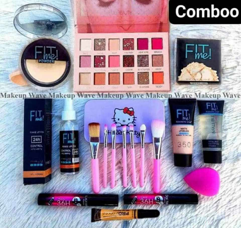 10-in-1 Essential Fit Me Makeup Combo Set - Professional Professional Beauty Kit for Flawless Skin