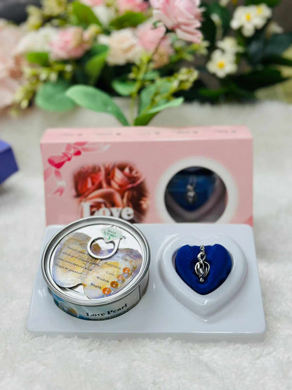Premium Wish Pearl Necklace Gift Box - 100% Original Pearl in Real Oyster with Stainless Steel Pendant & Chain