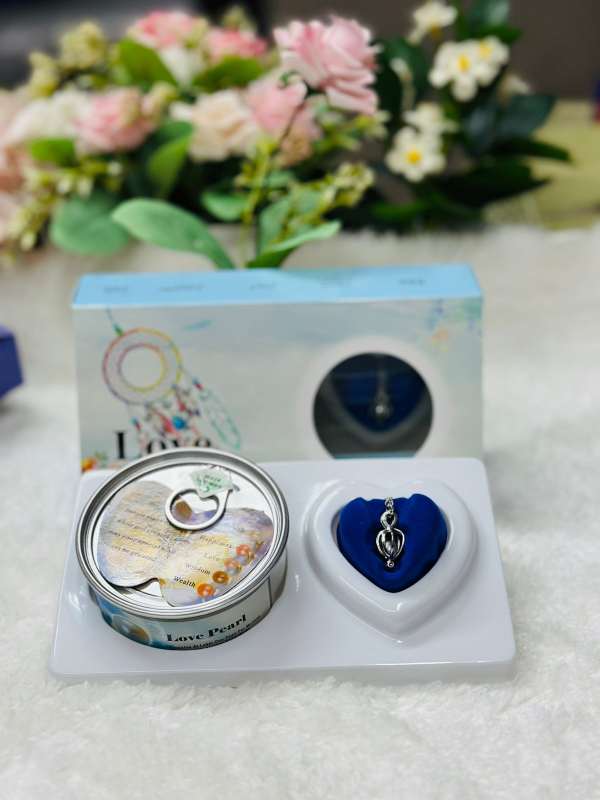 Premium Wish Pearl Necklace Gift Box - 100% Original Pearl in Real Oyster with Stainless Steel Pendant & Chain