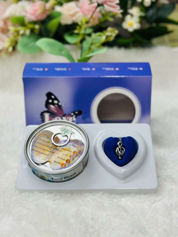 Premium Wish Pearl Necklace Gift Box - 100% Original Pearl in Real Oyster with Stainless Steel Pendant & Chain