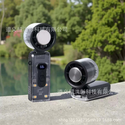 High-Speed Portable Turbine Mini Fan - 120 Speed Adjustable Jet Airflow with Digital Display & USB Rechargeable Battery
