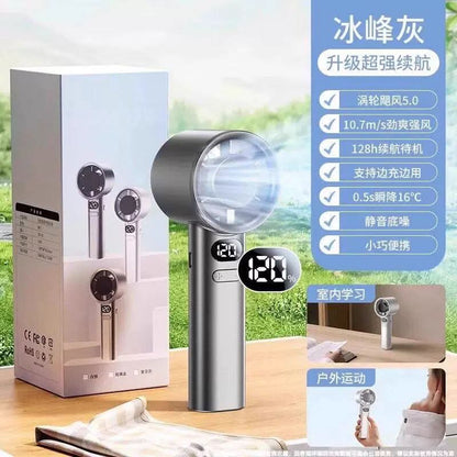 High-Speed Portable Turbine Mini Fan - 120 Speed Adjustable Jet Airflow with Digital Display & USB Rechargeable Battery