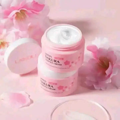 LAIKOU Japan Sakura Essence Cream (60g) - 2-in-1 Brightening Moisturizer & Makeup Primer with Vitamin C & Niacinamide