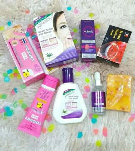 4-in-1 Ultimate Private Area Care & Whitening Combo - Painless Hair Removal, Episoft Growth Inhibitor Serum & Iranian Saffron Soap