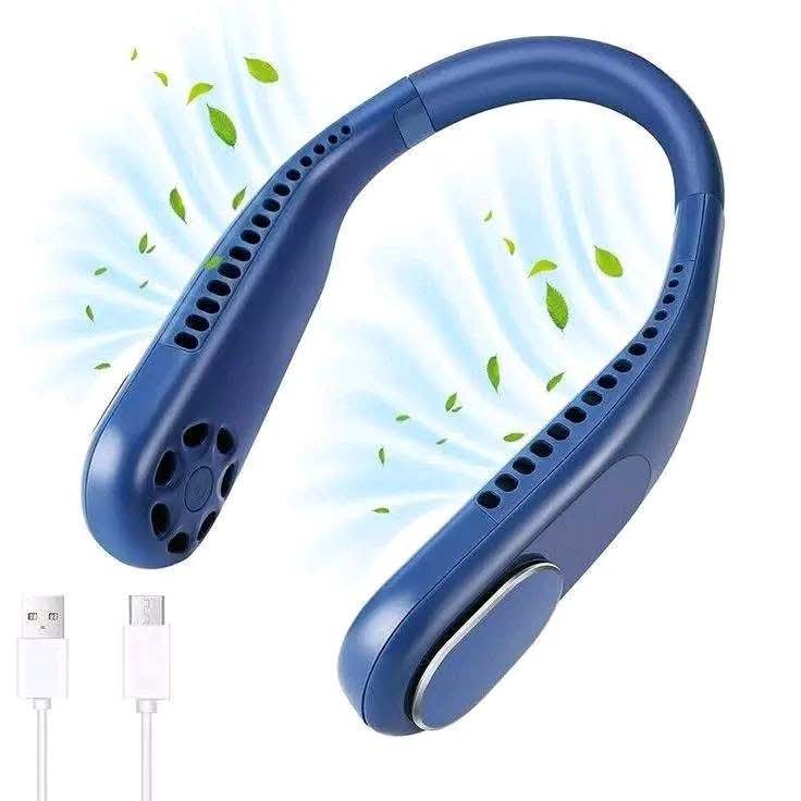 Portable Bladeless Neck Fan - 4000mAh High Speed Hands-Free Cooling Fan with LED Digital Display (Safe for Hair)