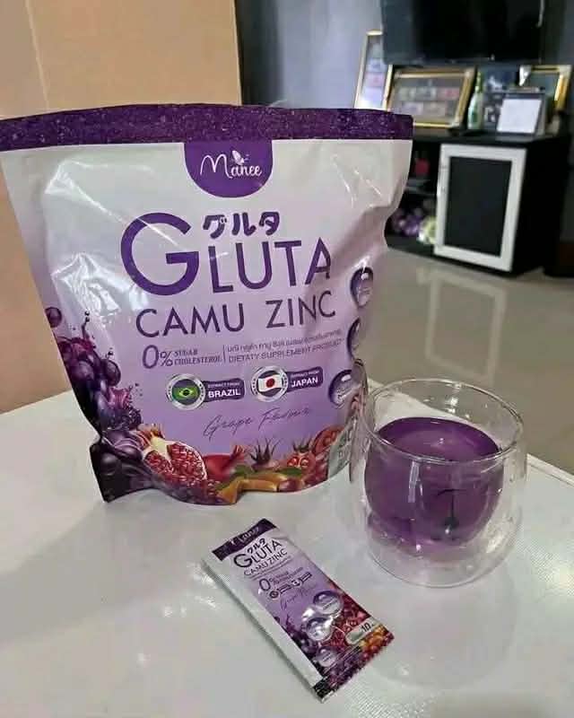 Manee Gluta Camu Zinc Dietary Supplement (30 Sachets) - Advanced Skin Whitening, Anti-Acne & Immune Booster