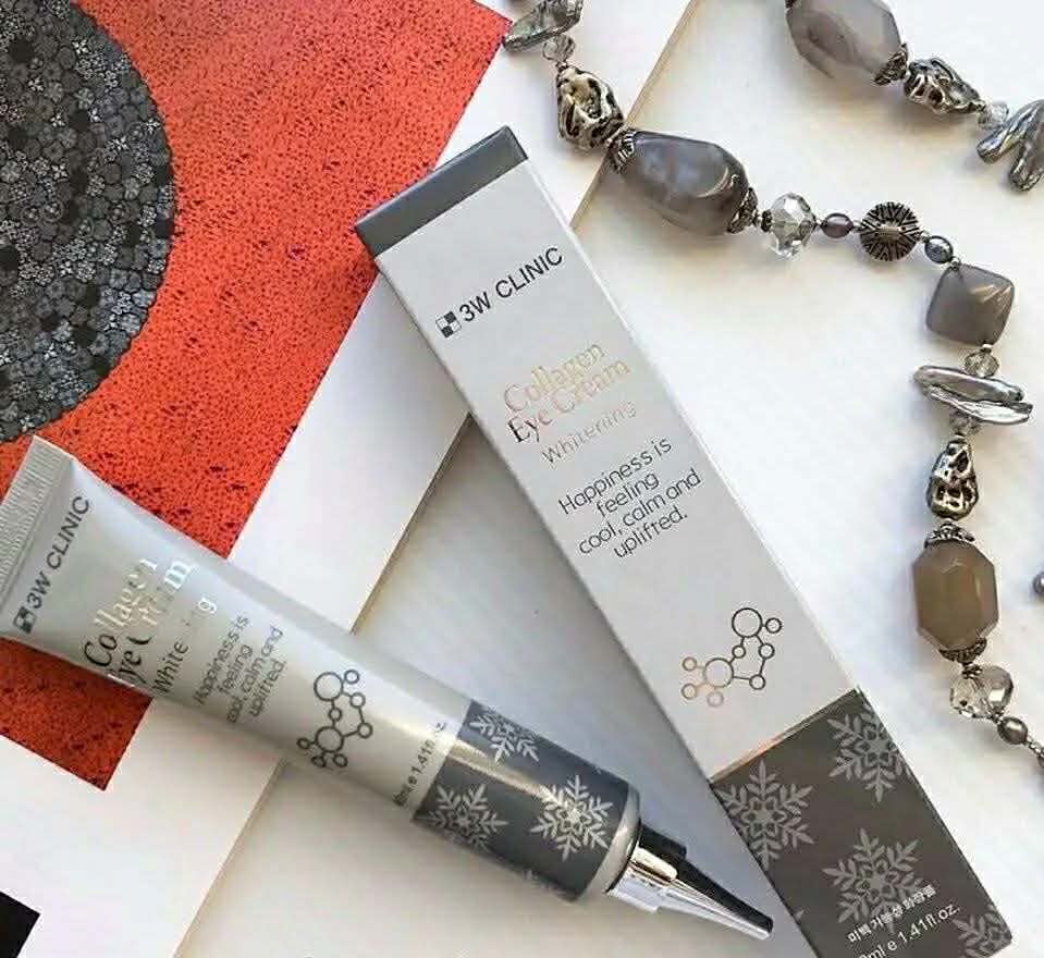 3W Clinic Collagen Whitening Eye Cream (40ml) - 100% Original Korean Skincare for Dark Circles & Firming