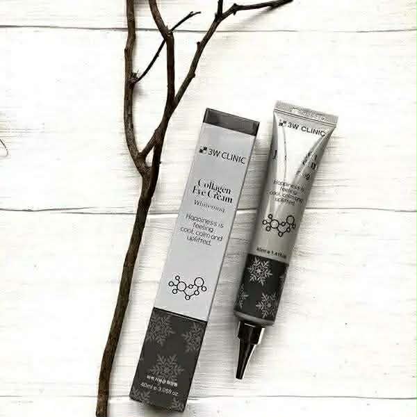 3W Clinic Collagen Whitening Eye Cream (40ml) - 100% Original Korean Skincare for Dark Circles & Firming