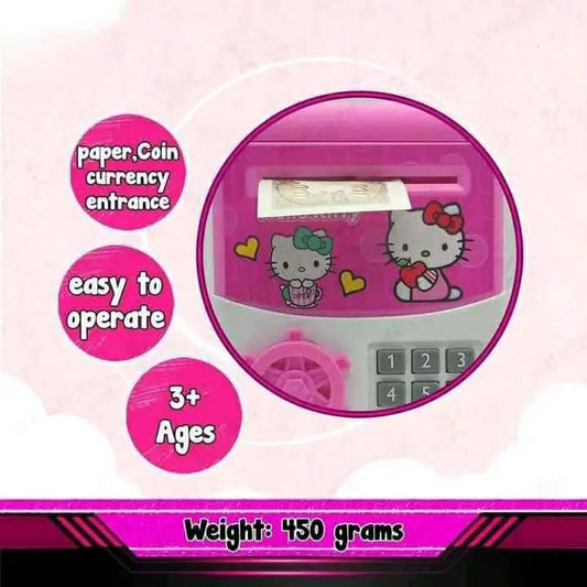Kids Electronic Mini ATM Savings Bank - Intelligent Password Protected Money Box for Children