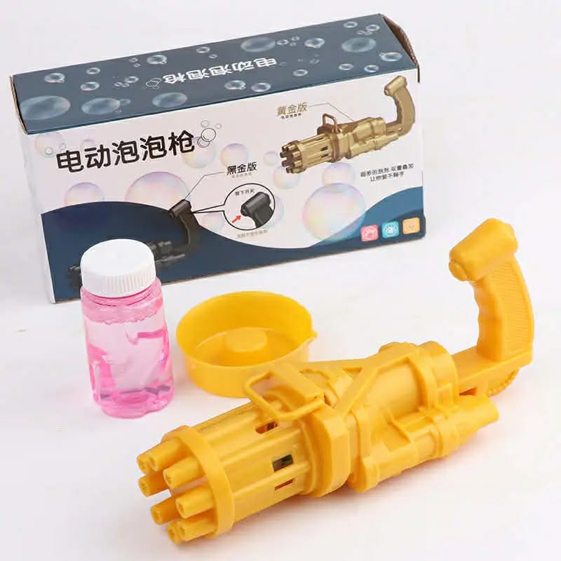 Kids Electric Gatling Bubble Gun - 8-Hole Automatic Bubble Machine for Outdoor Fun & Parties
