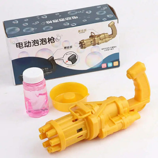 Kids Electric Gatling Bubble Gun - 8-Hole Automatic Bubble Machine for Outdoor Fun & Parties