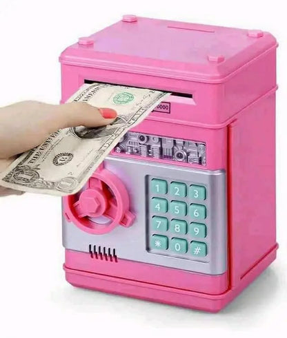 Kids Electronic Mini ATM Savings Bank - Intelligent Password Protected Money Box for Children