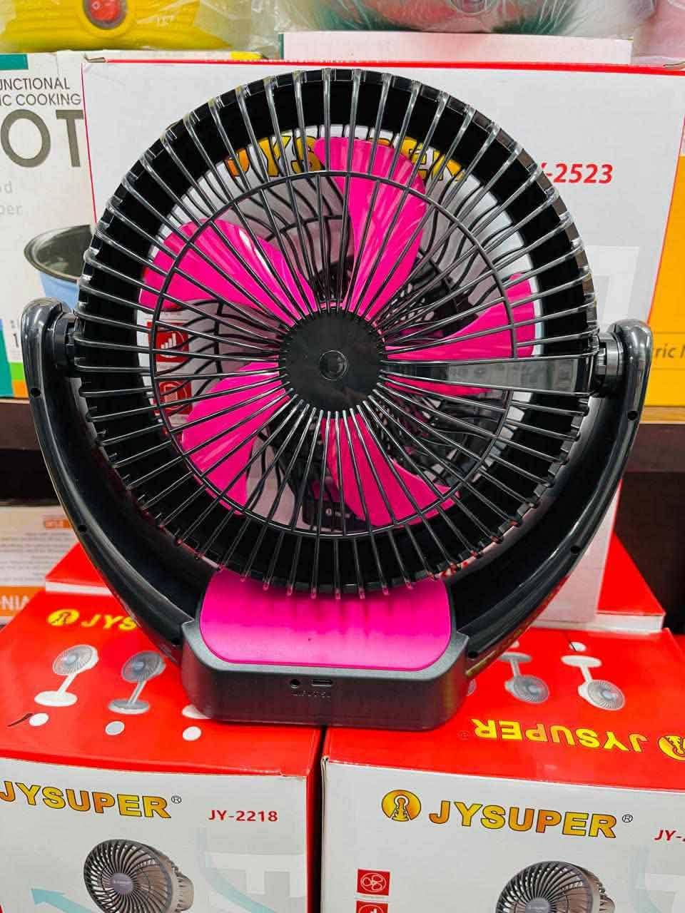 JYSUPER JY-2523 Rechargeable USB Table Fan - High-Speed Portable Desktop Fan with 4000mAh Lithium Battery & Low Noise