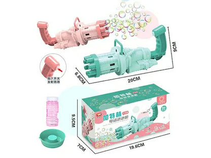 Kids Electric Gatling Bubble Gun - 8-Hole Automatic Bubble Machine for Outdoor Fun & Parties
