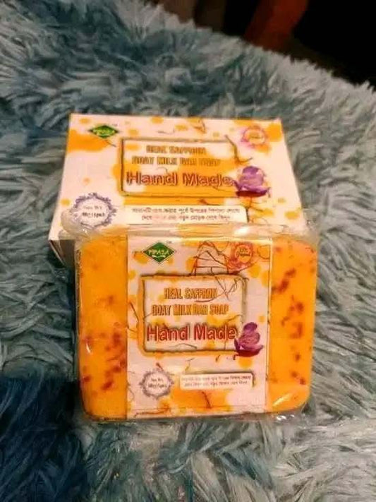 Pipasa Real Saffron Goat Milk Soap - 100% Original Handmade Organic Whitening Soap (BCSIR Approved)