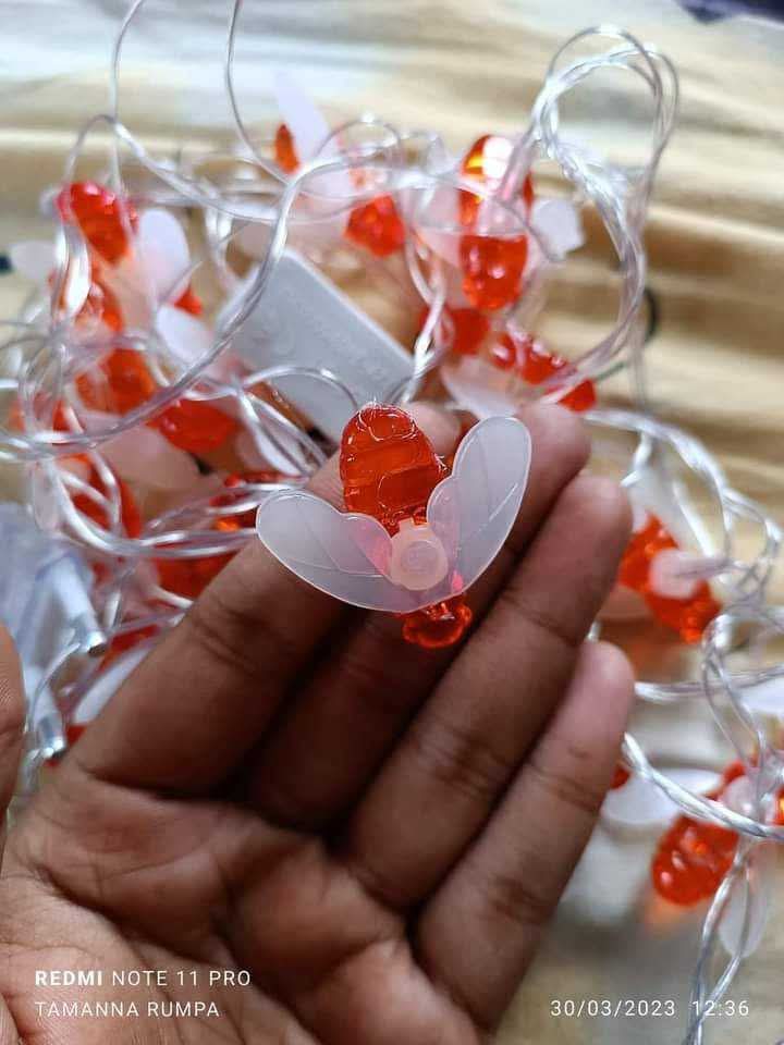 Honey Bee LED Fairy String Lights - 20 Pcs Decorative Warm Bee Lights for Bedroom, Garden & Party Decor (10-12 Feet)