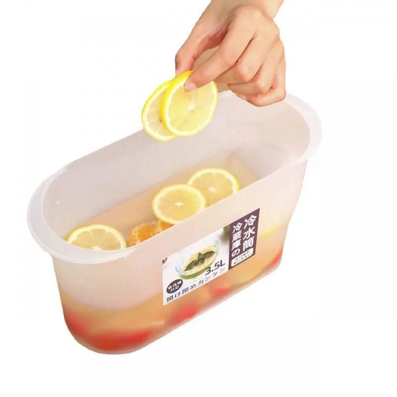 3.5L Refrigerator Juice & Cold Water Dispenser with Spigot - BPA Free Compact Beverage Container for Home & Parties