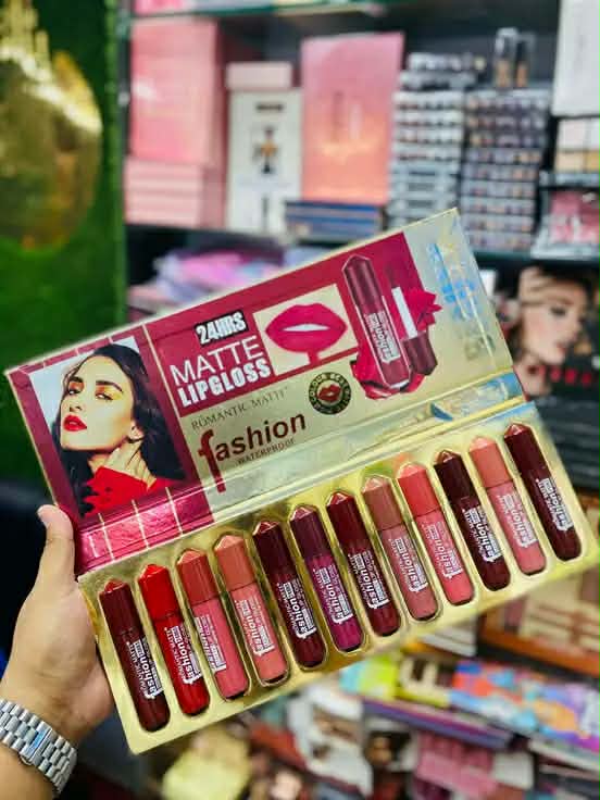 Romantic Matte Fashion 12-Piece Lip Gloss Set - 24HRS Long-Lasting, Waterproof & Rich Color Velvet Matte Lip Kit