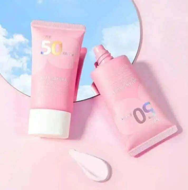 LAIKOU Japan Sakura Whitening Face Sunscreen SPF 50 PA+++ (50g) - Long Lasting UV Protection & Instant Glow Moisturizer