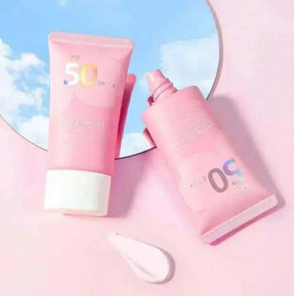 LAIKOU Japan Sakura Whitening Face Sunscreen SPF 50 PA+++ (50g) - Long Lasting UV Protection & Instant Glow Moisturizer