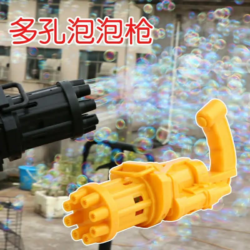 Kids Electric Gatling Bubble Gun - 8-Hole Automatic Bubble Machine for Outdoor Fun & Parties