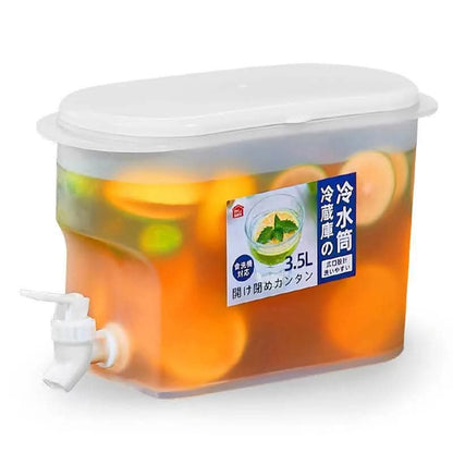 3.5L Refrigerator Juice & Cold Water Dispenser with Spigot - BPA Free Compact Beverage Container for Home & Parties